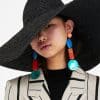 boho color stone earrings
