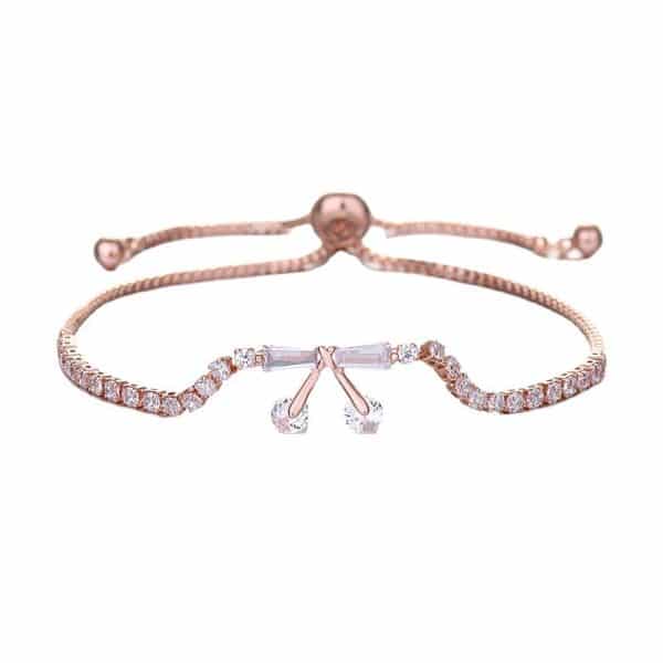 Bow Micro Inlaid Zircon Adjustable Beads Bracelet