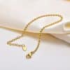 Stainless Steel Fashionable Rugby Bead Necklace Bracelet Gold