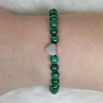 Natural Stone Healing Stone Beaded Bracelet Stainless Steel