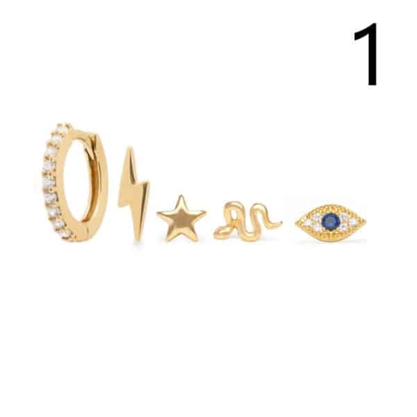 Women's Fashion Irregular Geometric Diamond Earrings Set
