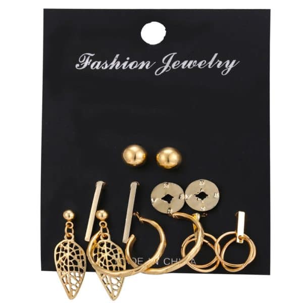 Set Of 9 Pairs Of Earrings With Zircon