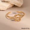 European And American Open Stainless Steel Bracelet 18K Gold Plating Heart-shaped Design Sense
