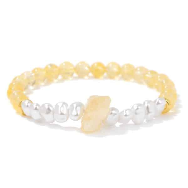 Women's Natural Imitation Sunstone Amethyst Bead Bracelet