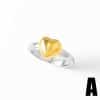 Two-tone Copper Plating 18K Gold Heart-shaped Open Ring