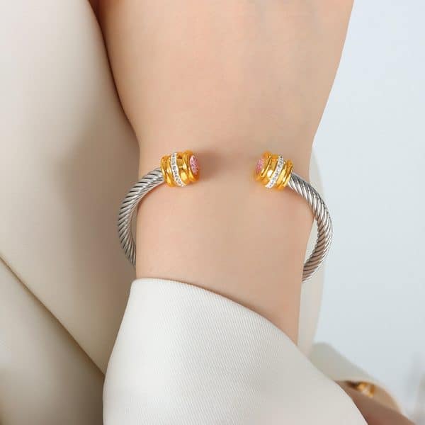 Titanium Steel Inlaid Twelve-color Zircon Bracelet