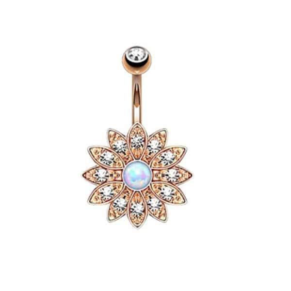 5-piece Set Of Stainless Steel Zircon Diamond-studded Belly Button Ring