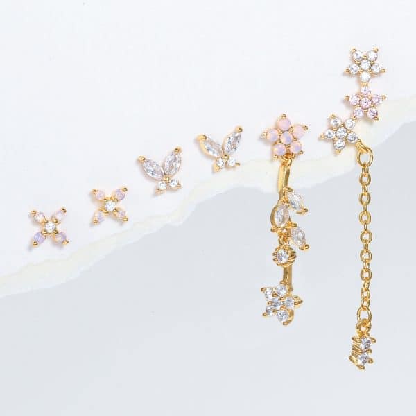 Fashion Colorful Flower Earring Set
