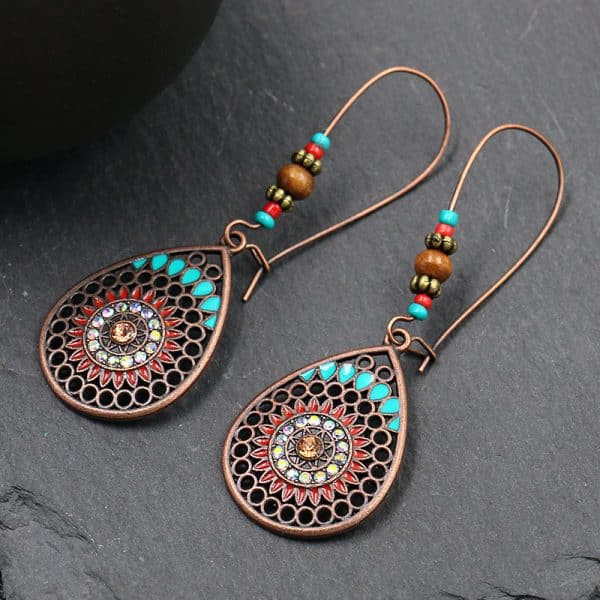 Women's Hollow Drop-shaped Alloy Enamel Earrings