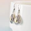 Women's Niche Wave Drop Gold Plated Earrings