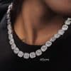 18K White Gold Plated Diamond Rock Sugar Necklace