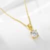 925 Sterling Silver Four-claw Round Zircon High-grade Light Luxury