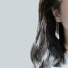 925 Sterling Silver Opal Drop Earrings
