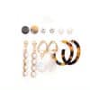 Simple 6 Pairs Of Earrings Fashion Circle Exaggerated Earrings Set
