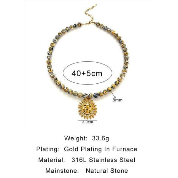 Colored Glaze Beaded Stainless Steel Dopamine Color Indie Necklace
