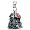 Titanium Steel Vintage Polished Double-sided Epoxy Rose Motorcycle Riding Lucky Bell