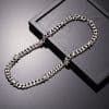 Cuban Link Chain Men Punk Knotted Bracelet Necklace