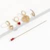 Fashion Drop Nectarine Heart Metal Set Earrings