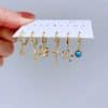 Light Luxury Color Heart-shaped Zircon XINGX Ear Clip 6-piece Set