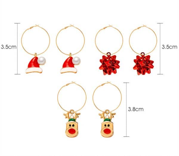 Women's Fashion Christmas Earrings Set Of Three