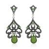 Vintage diamond cutout water drop opal earrings