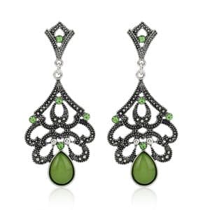 Vintage diamond cutout water drop opal earrings