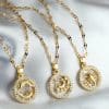Golden Twelve Constellation Pendant Necklace INS Style