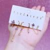 Ladies New Fashion Zirconium Ring Earring Set