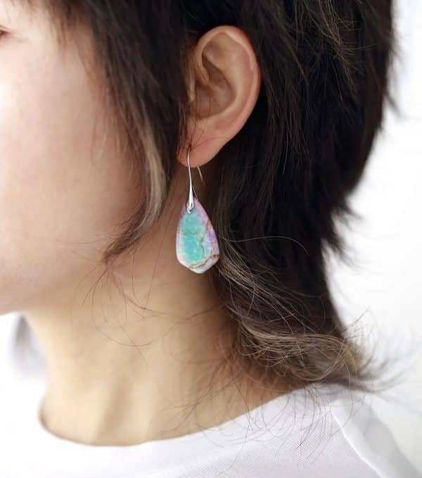 Unique Natural Stone Jewelry Ethnic Gold Plated Earrings For Women