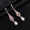 Alloy Silver Drop-shaped Pearl Earrings
