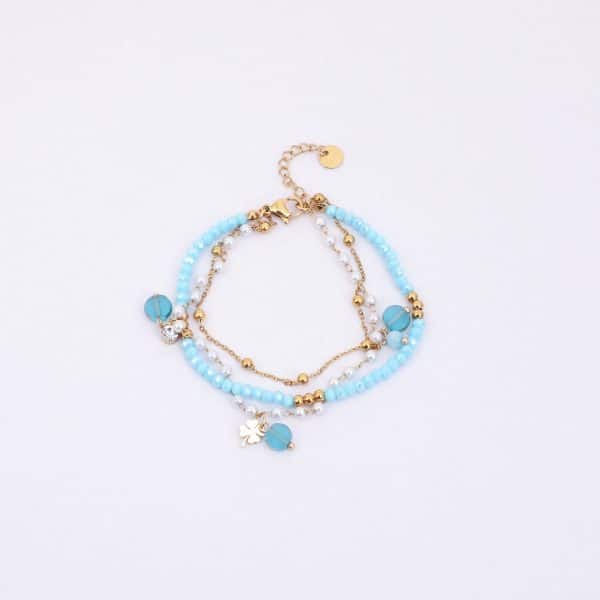 Titanium Steel Beaded Multi-layer Crystal Bracelet String