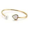 Japan And South Korea Small  Jewelry Golden Pearl Love Glass Stone
