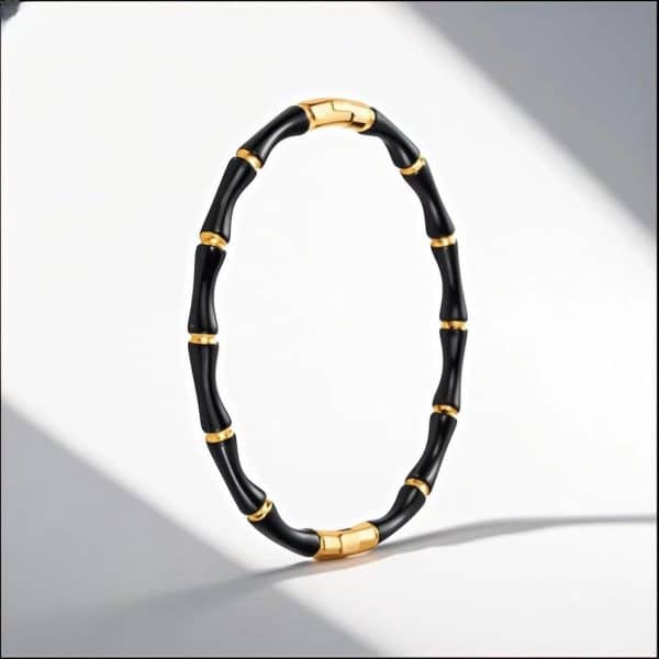 Stainless Steel Colorfast Handmade Colored Bamboo Bracelet
