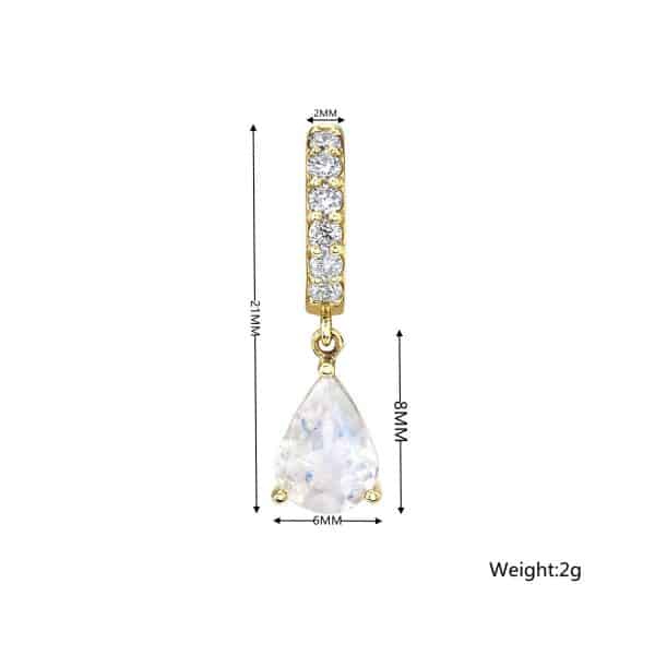 Water Drop Pendant Earrings With Zircon Microinlay
