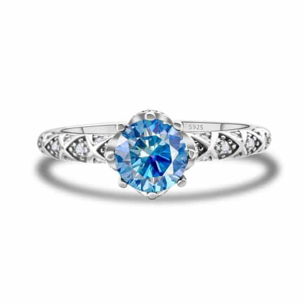 925 Sterling Silver Moissanite Ring Women's Pt950 Gold-plated Vine Winding Light Luxury