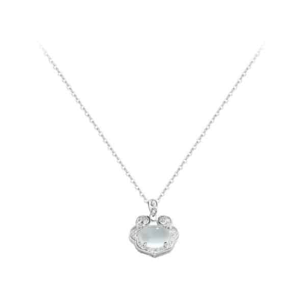 Chalcedony Special Design All-match Safety Lock Necklace
