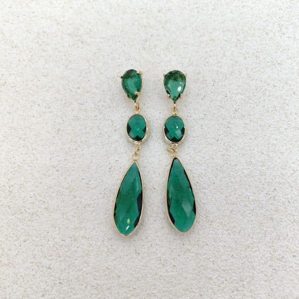 Drop-shaped Crystal Glass Jewelry Long Earrings
