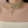 French Sweet Green Butterfly Necklace For Women