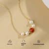 Women's Sterling Silver Cinnabar Red Bean Necklace