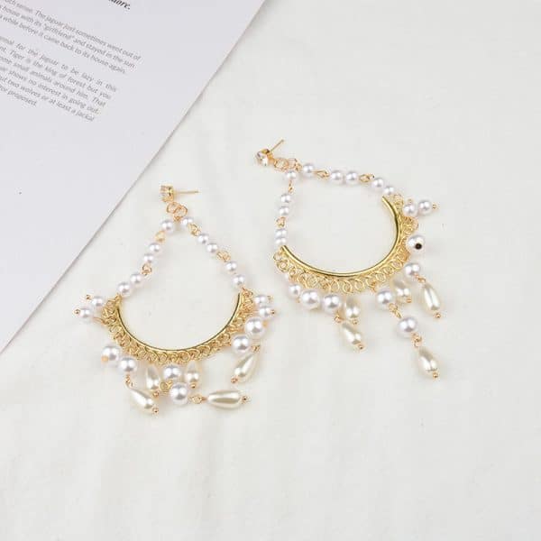 Water drop imitation pearl earrings women
