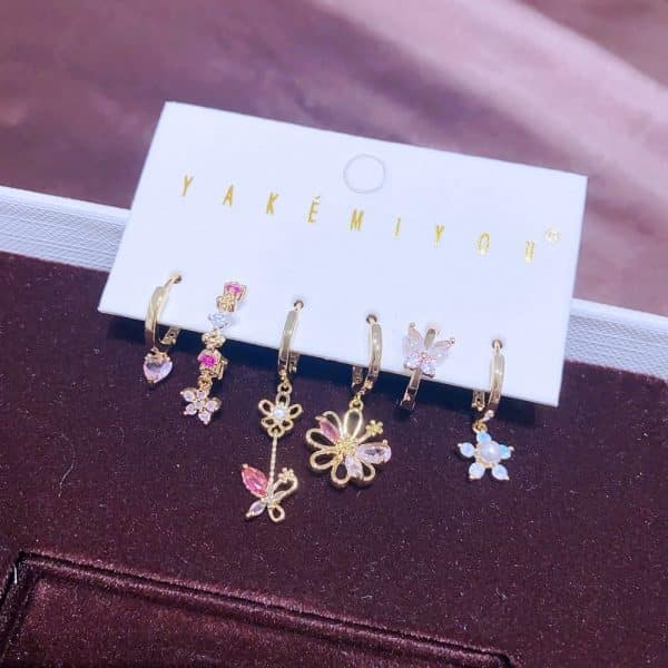 Women's Fashion Exquisite Flower Earring Set