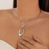 European And American Simple Minority Fashion Golden Versatile Advanced Glossy Spring Open Necklace