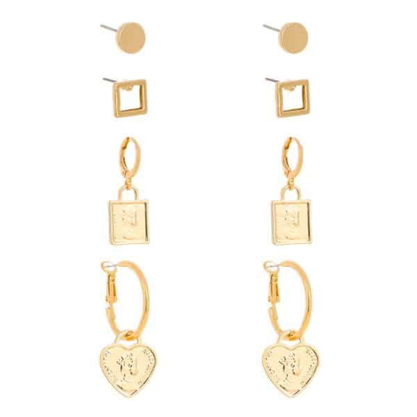 Metal Portrait Love Pendant Fashion Personality Combination Set Earrings