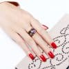 Purple Stone Jewelry Black Gold Plated Zircon Pendant