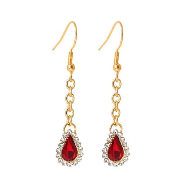 Gold Diamond Water Drop Stainless Steel Eardrop Women's