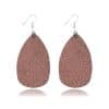 Bucket-shaped Leather Double-sided Water Drop Earrings