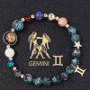 Natural Stone Twelve Constellations Bracelets Cut Hemp Stone Fashion