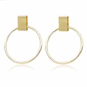 Geometric exaggerated large circle alloy stud earrings