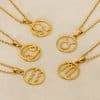 Fashion Titanium Steel Necklace Twelve Constellation