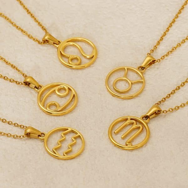 Fashion Titanium Steel Necklace Twelve Constellation